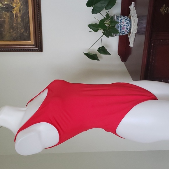 Red Full Piece Swimsuit - Picture 2 of 5